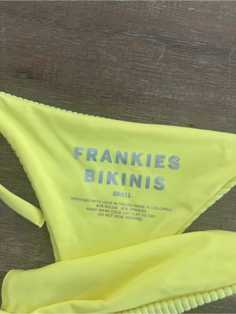 Frankie’s Bikini Neon Yellow Ribbed Tie-Side Bikini Set